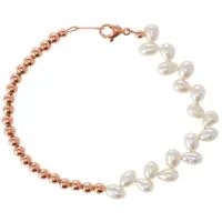 Gemshine Armband 'Zuchtperlen' Armbänder & Armreife Grau Damen