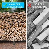 northix Kaminholzregal Außen Metall 153 x 35,5 x 122,5 cm mit wasserdichter Abdeckung
