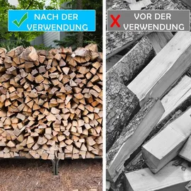 northix Kaminholzregal Außen Metall 153 x 35,5 x 122,5 cm mit wasserdichter Abdeckung