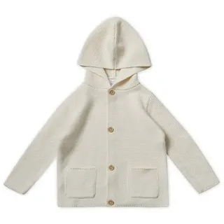 stellou & friends Strick-Cardigan mit Kapuze in white & Gr.: 62/68