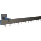 INDEKO Gardinenstange INDEKO "Bern", silber (satin, silberfarben), L:100cm, Aluminium, Gardinenstangen, Innenlauf Komplett-Set inkl. Gleitern und Montagematerial