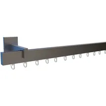 INDEKO Gardinenstange INDEKO "Bern", silber (satin, silberfarben), L:100cm, Aluminium, Gardinenstangen, Innenlauf Komplett-Set inkl. Gleitern und Montagematerial