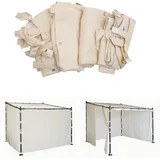 4er-Set Seitenwand für Pergola HWC-A22, Ersatzseitenwand Pavillon, 3x3m Polyester - Creme