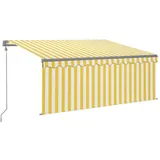 vidaXL Automatische Markise 300 x 250 cm gelb/weiß inkl. Jalousie + LED Windsensor