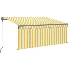vidaXL Automatische Markise 300 x 250 cm gelb/weiß inkl. Jalousie + LED Windsensor