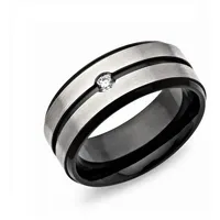 Kingka Partnerring Classic Damen Herren silberfarben schwarz mit Zirkonia, Trauring, Ehering, Partnerring, Freundschaftsring mit Zirkonia silberfarben 66