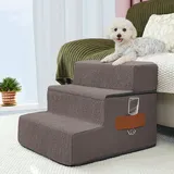 Supet Hundetreppe für kleine, mittelgroße und große Hunde zum Aufsteigen auf das Bett 071801 Treppe 10-braun-3