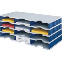 Styro Sortierstation Styrodoc grau/blau mit 12 Fächern