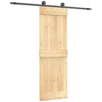 VidaXL Schiebetür mit Beschlag 70x210 cm Massivholz Kiefer