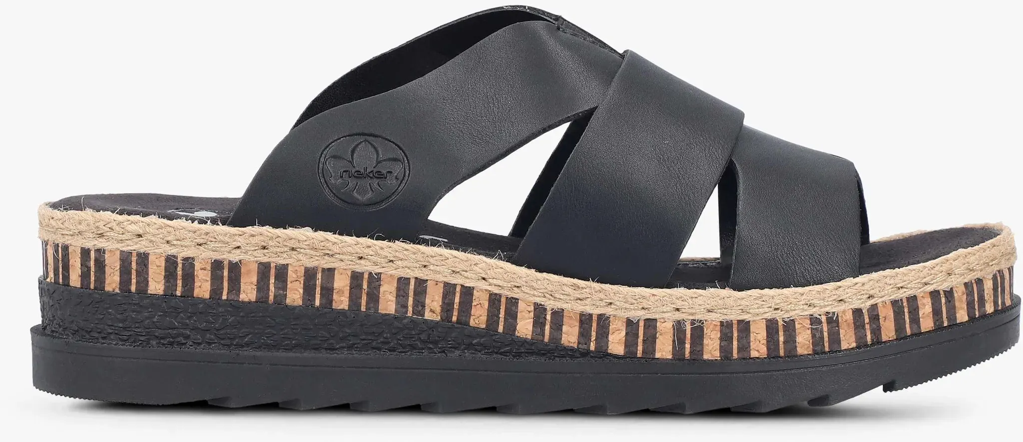 Rieker  Flache Pantolette Schwarz, Damen, Größe: 37 - Rieker  Flache Pantolette Schwarz, Damen, Größe: 37 - woman - Schwarz