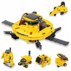 yozhiqu Lernspielzeug Zusammengebautes 6-in-1-Roboter-Lernspielzeug, 6-in-1-Lernspielzeug zum Zerlegen und Zusammenbauen gelb