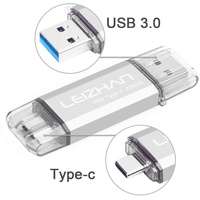 leizhan USB Stick 256GB Type C Memory Stick OTG Speicherstick 2-in-1 Flash Drive USB 3.0 Pen Drive für PC/Laptop/Notebook, und andere USB-C (256GB,Silver)