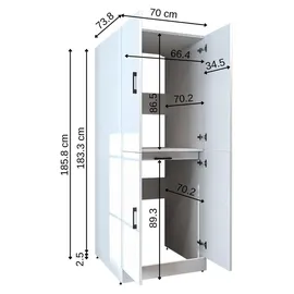 roomart Dora-I Waschmaschinenschrank 70 cm Weiß