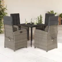 vidaXL Garten-Essgruppe 5-tlg. Grau