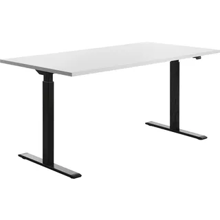 TOPSTAR E-Table elektrisch höhenverstellbarer Schreibtisch weiß rechteckig, T-Fuß-Gestell schwarz 160,0 x 80,0 cm