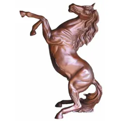 Casa Padrino Luxus Bronze Deko Skulptur Wildes Pferd Braun H. 108 cm - Bronze Figur