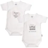 LILIPUT Body "Little Queen", Jungen, Gr. 62/68, EURO-Größen, weiß, 100% Baumwolle, bedruckt, kurz, V-Ausschnitt, Bodys Body, mit praktischer Druckknopfleiste
