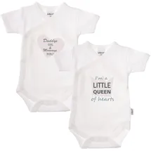 LILIPUT Body "Little Queen", Jungen, Gr. 62/68, EURO-Größen, weiß, 100% Baumwolle, bedruckt, kurz, V-Ausschnitt, Bodys Body, mit praktischer Druckknopfleiste