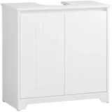 SoBuy Waschbeckenunterschrank Badezimmer Schrank Waschtisch Unterschrank Badezimmerschrank Badezimmermöbel Weiß Bht ca. 60x60x30cm