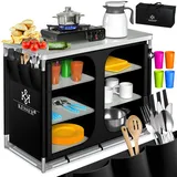 Kesser Campingküche mit Aluminiumgestell, inkl.Tragetasche Kocherschrank für Camping , Campingmöbel , Outdoor