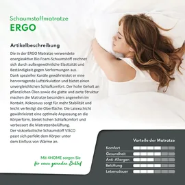 Fdm ERGO Kaltschaum 180 x 200 cm H2/H4