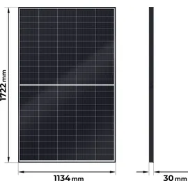 sunniva Balkonkraftwerk Black Frame 900/800W Solaranlage mit 800W TSUN Micro Wechselrichter 2 x 450 W