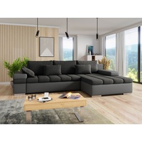 MIRJAN24 Ecksofa Bangkok, mit Bettkasten und Schlaffunktion, L-Form, Wellenfeder, 310x175x83 cm grau