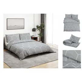 vidaXL Bettwäsche-Set Grau 200 x 220 cm
