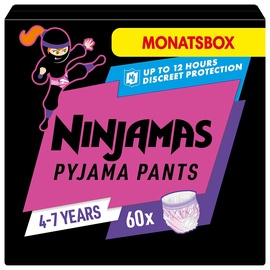 Pampers Ninjamas Nachthöschen / Höschenwindeln für Mädchen 4-7 Jahre, Monatsbox
