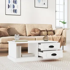 furnicato Couchtisch Praktischer Weiß Holzwerkstoff 90 x 50 x 35 cm