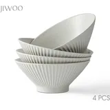 JIWOO Schüssel Set Grau/Weiß 4-tlg.