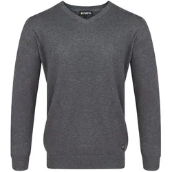 riverso Herren Pullover RIVEmil V-Neck Regular Fit Regular Fit Grau 3XL