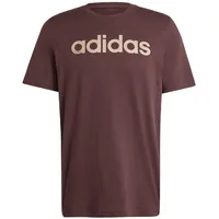 Adidas Essentials Single Jersey Linear Embroidered Logo T-Shirt Shadow Brown M