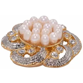FIRETTI Brosche FIRETTI "Schmuck Geschenk Ansteckschmuck Blume Glitzersteine", gelb (gelbgoldfarben, kristallweiß, weiß, kristallweiß), Broschen, Damen, Messing, Perlen, Brosche, mit Strassstein - mit Süßwasserzuchtperle