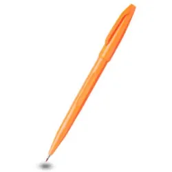 Pentel Sign Pen, Orange, Orange, Kunststoff, Rund, Tinte auf Wasserbasis, Faser