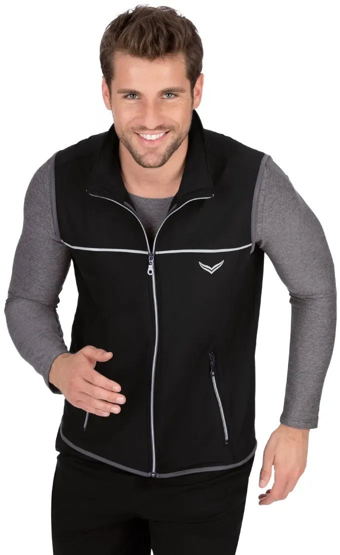 Steppweste TRIGEMA "TRIGEMA Atmungsaktive Sport-Weste", Herren, Gr. XL, schwarz, 92% Polyester, 8% Elastan, casual, Westen