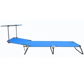 VCM Gartenliege 185 x 55 x 24 cm blau klappbar 