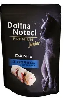 Dolina Noteci Premium Nasses Katzenfutter für Junior - Kabeljau Gericht 85g