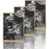 vuvuzula Bilderrahmen 30x40cm Holz Holzrahmen 3er Set Eiche Fotorahmen MDF Rahmen