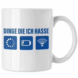 Trendation Tasse Trendation – Dinge Die Ich Hasse Tasse Lustige Nerd Kaffeetasse Wlan Akku Loading 5. 6. 7. Geburtstag weiß