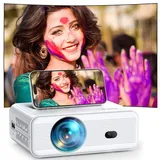 Mini Beamer mit WiFi und Bluetooth, AMEELA 1080P Beamer für Video, ±40° Trapezkorrektur, 50%-100% Zoom, Heimkino, tragbarer Projektor kompatibel mit TV Stick, USB, Laptop, HDMI, iOS, Android (480P)