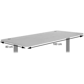 Mendler Schreibtischplatte HWC-D40 160x80cm Schwarz