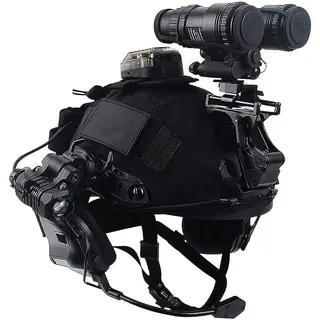 Outdoor CS Spiel Taktischer Helm, Militär-Stil Fast Schutz Helm Set Mit Airsoft Maske, Paintball Brille Taktischer Headset,Teleskop-Modell Army Militärstil Cs Spiel Set