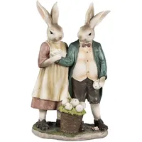 Clayre & Eef Figur Kaninchen 26 cm Braun Polyresin