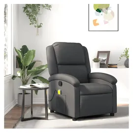 vidaXL Massagesessel Relaxsessel Leder 56,6 x 99,5 x 73,9 cm Grau mit Fernbedienung