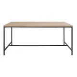 Andas Esstisch ANDAS "Vadum", schwarz (eiche, schwarz, schwarz, eiche), B:180cm H:76cm T:90cm, Tische, Esstisch, mit Tischplatte in einer Holzoptik und fühlbare Struktur, Höhe 76 cm