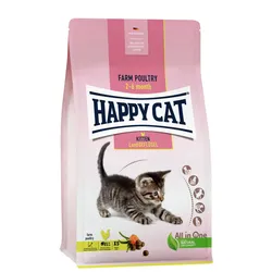 HAPPY CAT Supreme Young Kitten Land-Geflügel 1,3 Kilogramm Katzentrockenfutter Sparpaket 2 x 4 Kilogramm