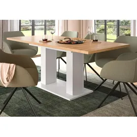 inn.furn Esstisch in Eiche und weiß ausziehbar 150 - 190 cm Küchentisch Home-X