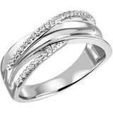 FIRETTI Fingerring "Schmuck Geschenk Silber 925 Silberring Ring glitzernd" Gr. 54, silber (silberfarben, kristallweiß), Fingerringe, Damen, 54, Silber 925 (Sterlingsilber), 3,3mm, Fingerring, mit Zirkonia (synth.)