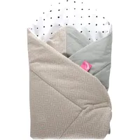 Mother hood Einschlagdecke, Babyhörnchen, Babynest mit KOKOS Inlay, mit antiallergischer Füllung, Öko-Tex Standard 100 - Quadrate apricot